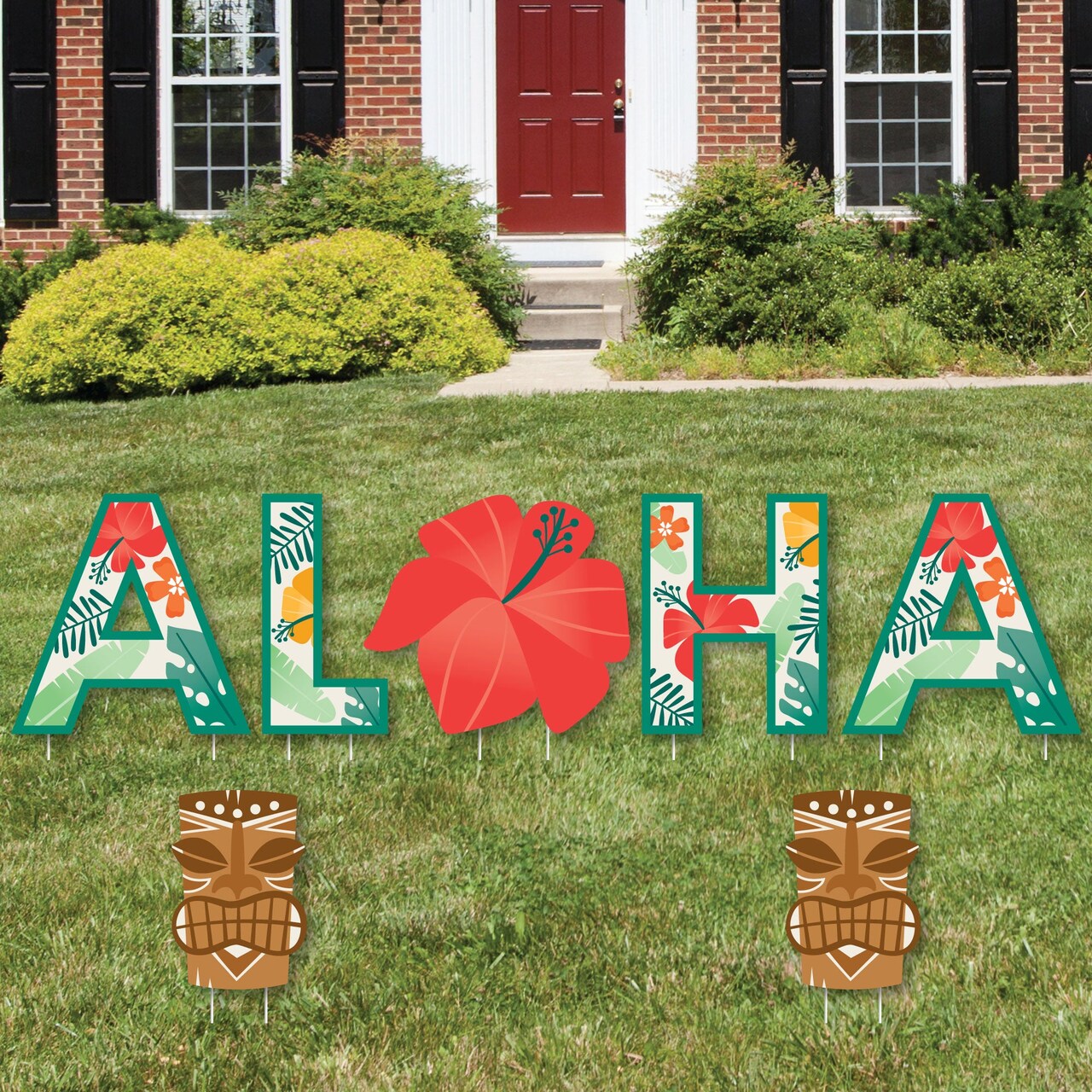 Big Dot of Happiness Tropical Luau - Yard Sign Outdoor Lawn Decorations - Hawaiian Beach Party Yard Signs - Aloha